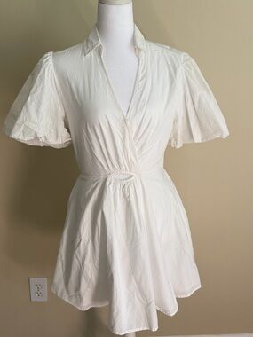 White Mini Dress with Cutout Detail